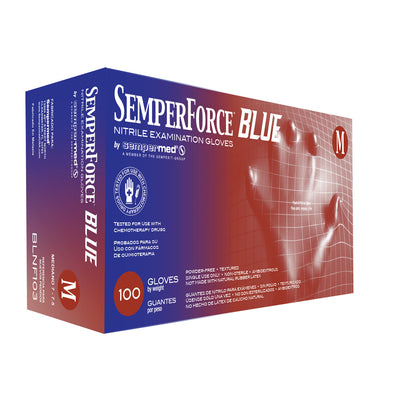 Harps USA Semperforce Nitrile Exam Powder Free Textured Glove - Blue