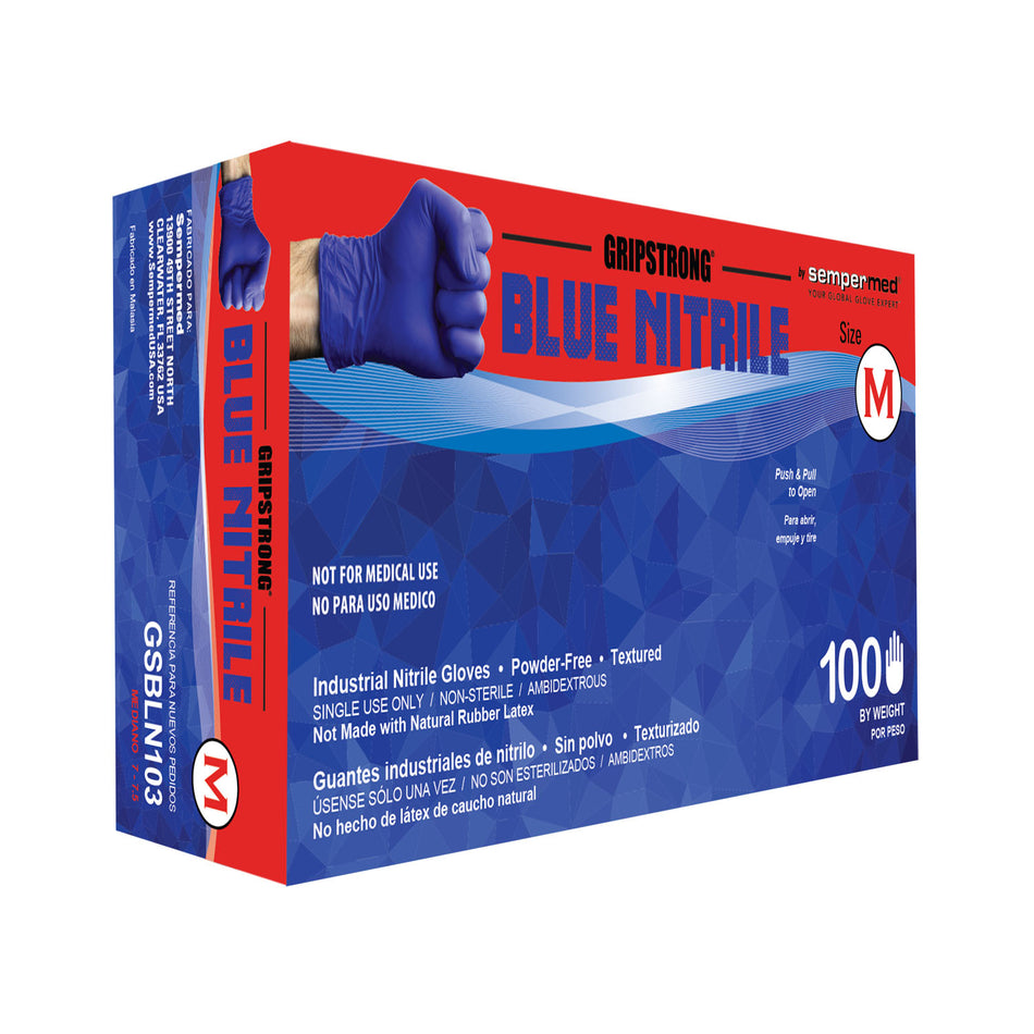 Harps USA Gripstrong Blue Nitrile Industrial Glove