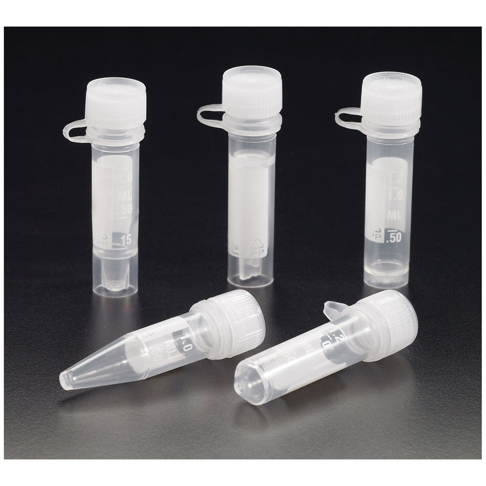 Simport Micrewtube Tubes with Lip Seal Screw Cap & Attachment Loop - Sterile, Printed - Conical Bottom