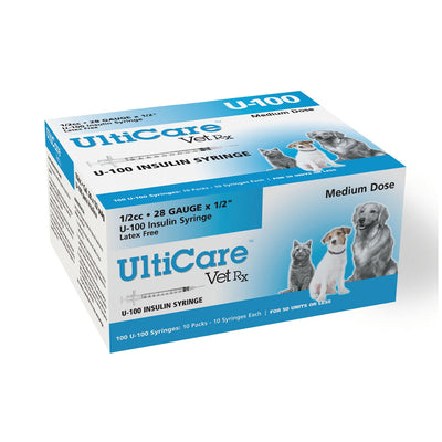 Ultimed Ultricare Vetrx Diabetes Care Insulin Syringes - U-100, 28G