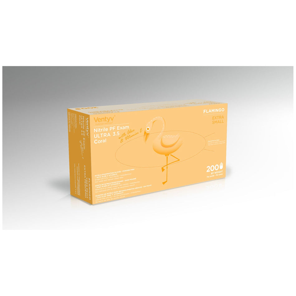 Ventyv Nitrile Powder Free Exam Glove Ultra 3.5 (Flamingo)