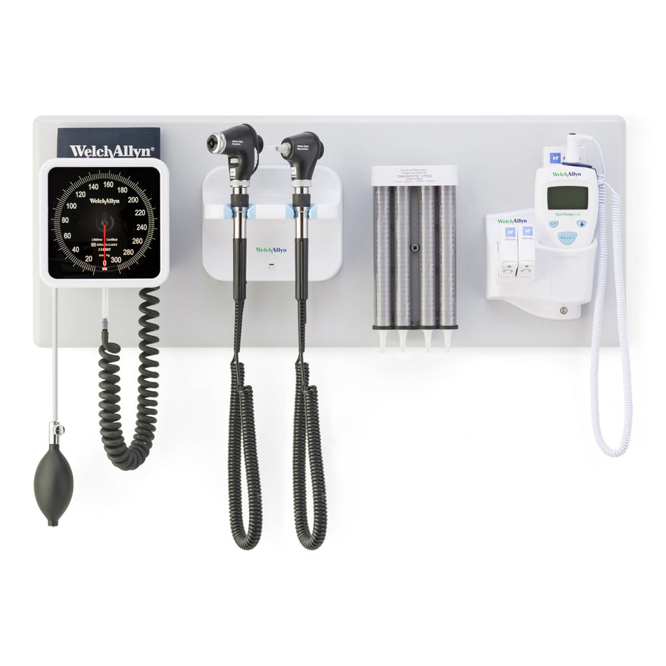 Welch Allyn Panoptictm Ophthalmoscope & Macroviewtm Otoscope Combo - GS777 Integrated Wall System with BP and ST